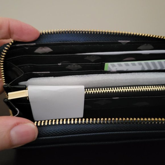 Deux Lux Zip Bradied Wallet  - Navy - Picture 1 of 6